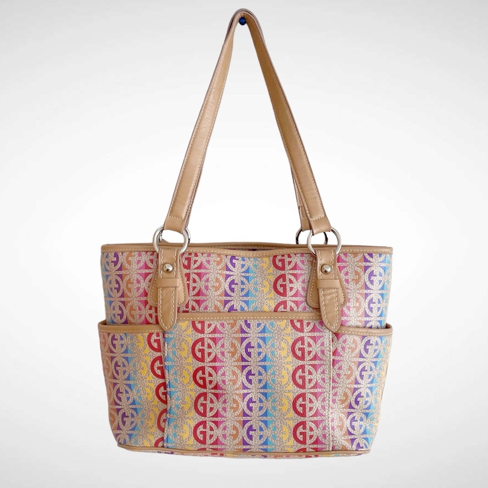 Giani Bernini Rainbow Logo Totebag Snap Closure Double Straps - Picture 16 of 16